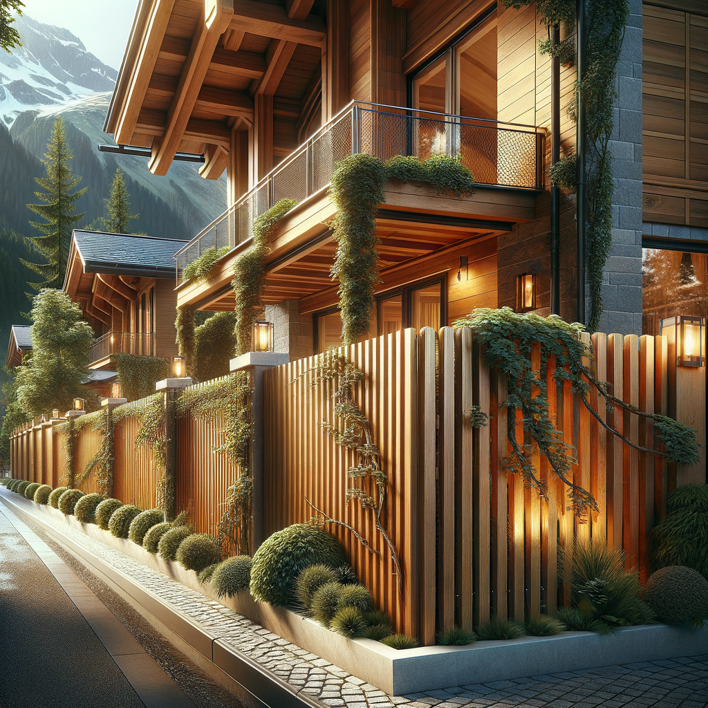 Valla elegante de chalet para seguridad y estilo